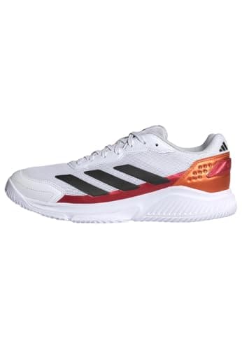 adidas Hombre Courtquick Mens Padel Shoes, FTWR White/Core Black/Lucid Orange, 44 EU