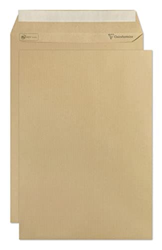 Clairefontaine 750C - Boite de 250 Pochettes Kraft Milleraies Brun C4-229x324 mm - Auto-Adhésives - 90g/m²