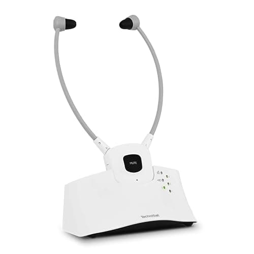 TechniSat STEREOMAN ISI 3 Casque stéréo sans Fil pour téléviseur et chaîne de Musique avec Station d'accueil, Blanc