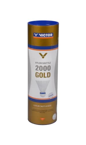 VICTOR Nylon Shuttle 2000 Gold Volant de Badminton boîte de 6 blanc bleu