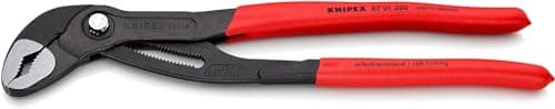 KNIPEX Cobra Pinza regolabile di nuova generazione per tubi e dadi in confezione Self-service bonderizzata grigia Rivestiti in resina, 87 01 300 SB