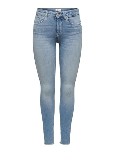 Only Jeans Skinny da Donna, Onlblush Mid Rise Fit, Blu (Denim Azzurro), XL / 32L