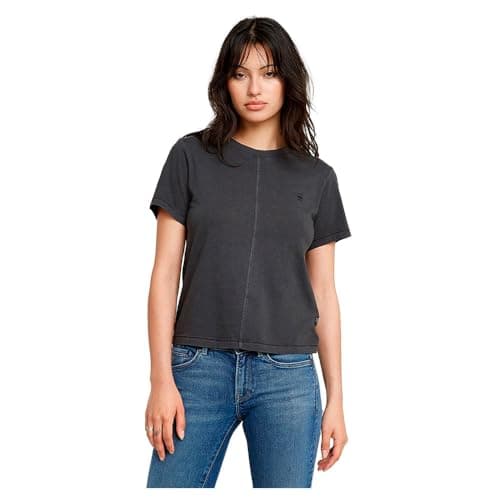 G-STAR Overdyed Front Seam Top, Donna, Nero (Dk Black GD D24499-B059-B564), M