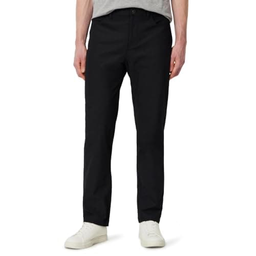 Amazon Essentials Pantaloni Uomo Elasticizzati ad Asciugatura Rapida, Vestibilità Classica, Nero, 32W / 28L