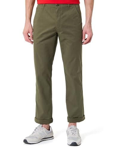 Calvin Klein Pantaloni Chino da Uomo in Cotone Signature Slim LV040EM628 Chino, Beige (Fatica), 34W/30L, Beige (Fatigue), 34W/30L