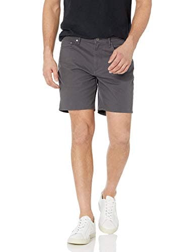 Amazon Essentials Pantalón corto elástico con corte recto, 5 bolsillos y entrepierna de 17,8 cm Hombre, Gris Oscuro, 34W