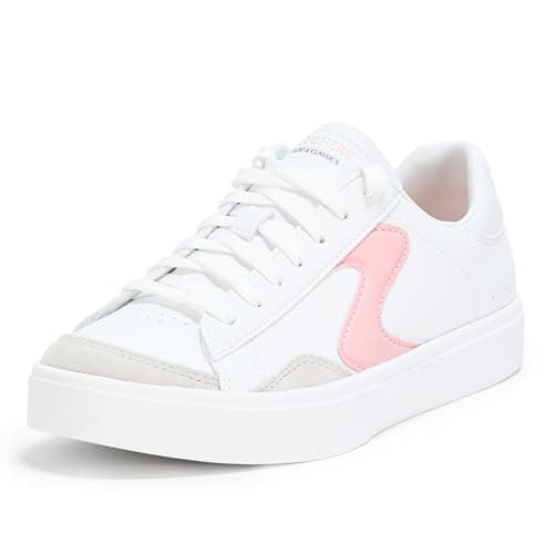 Skechers Eden LX Slick Talk - Sneaker da Donna, Bianco Rosa Duraleather Grigio Trim, 36 EU