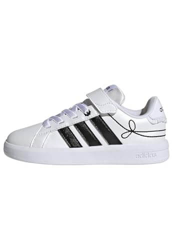 adidas Unisex niños Grand Court 3.0 Girls Children Shoes, FTWR White/Core Black/hi-Res Yellow, 33 1/2 EU