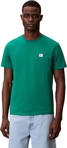 Calvin Klein Camiseta de Manga Corta Hombre Badge Jersey Classic tee de algodón, Verde (Enchanted Forest), 2XL