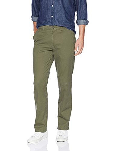 Amazon Essentials Pantalón Chino elástico de Corte Recto y Estilo Informal Hombre, Verde Oliva, 38W / 29L