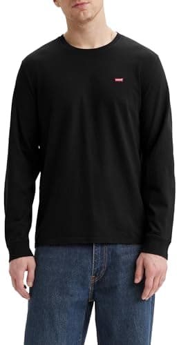 Levi's Homme Long-Sleeve Original Housemark Tee, Mineral Black, XXL