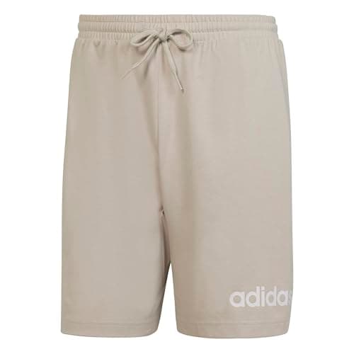 adidas Uomo Essentials Linear Single Jersey Short Shorts, Wonder Alumina/White, XL