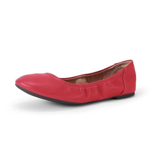Amazon Essentials Ballerines à Enfiler Femme, Rouge, 42.5 EU Large
