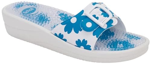 Scholl New Massage - Ciabatte Donna Comode con Plantare Massaggiante e Cinturino Regolabile - Resistenti all'Acqua, Adatte per Casa, Mare, Piscina, Palestra