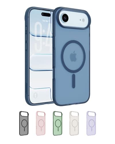 Belkin SheerForce Grip Cover per iPhone Air Compatibile con MagSafe, Design Sottile con Linee Laterali Antiscivolo, Custodia Bumper per iPhone, Magnetica, Trasparente e Anti-urto, Blu