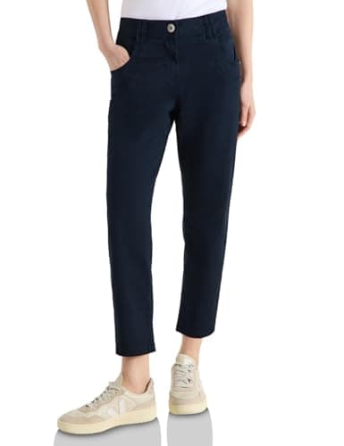 Cecil Mid Waist Slim Leg Hose im Casual Fit universal Blue 33