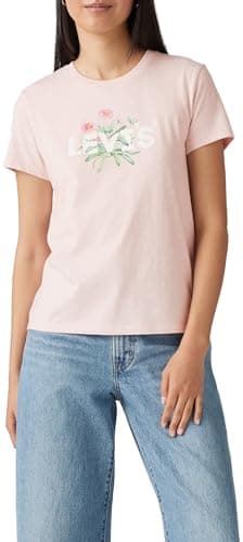 Levi's Damen The Perfect Tee T-Shirt, Pink Desert Plant HL Logo Bros, XXS