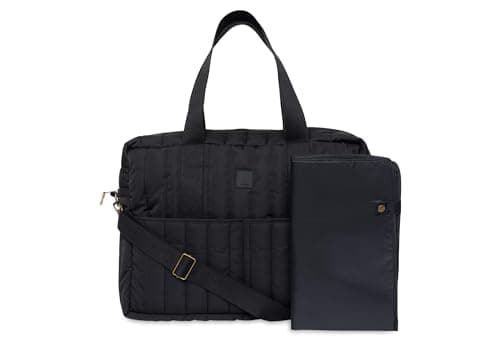 Jollein Bolso cambiador de musgo Pufffed – Negro – Impermeable – Bolsa para cochecito – Bolsa de bebé multifuncional – Negro, Negro, Contemporary