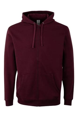 Mukua SF270U Felpa Unisex con Zip e Cappuccio, Colore Wine, Taglia XL, Vino, X-Large