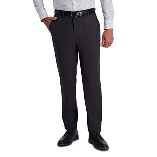 Haggar Premium Comfort Dress Slim Fit Flat Front Pant Pantalones de Vestir, Dk. Gris, 32W x 29L para Hombre