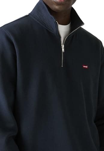 Levi'S Sudadera Original para Hombre con Cremallera 1/4, Azul Marino, M