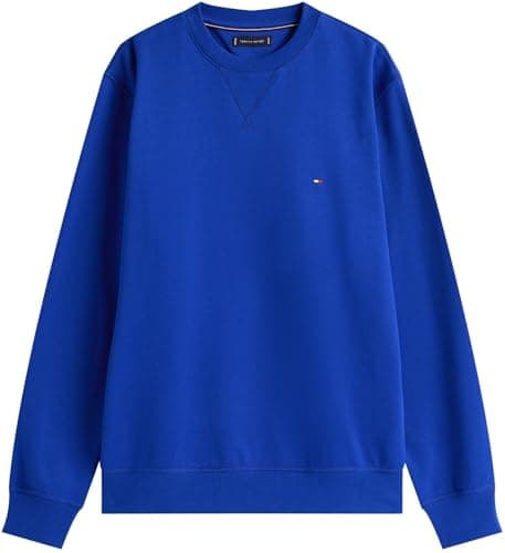 Tommy Hilfiger Sudadera Hombre Seasonal Fleece con Cuello Redondo, Azul (Wedge Blue), XXL