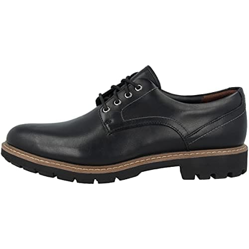 Clarks Batcombe Hall, Derbys Homme, Noir (Black Leather), 44.5 EU