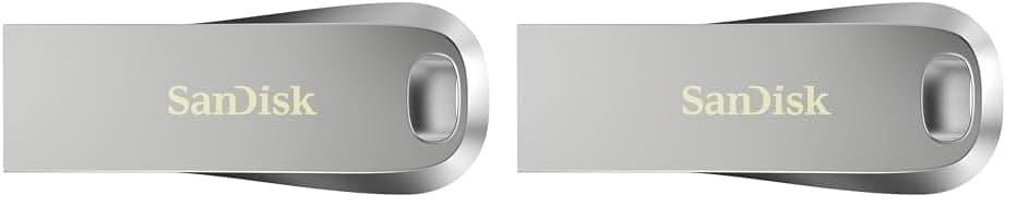 SanDisk Ultra Luxe 64 GB USB Flash Drive USB 3.1 up to 150 MB/s, Silver (Paquete de 2)