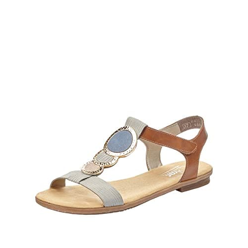 Rieker Damen 64278 Sandalen, Grau Cement Amaretto Rose Jeans 42, 38 EU