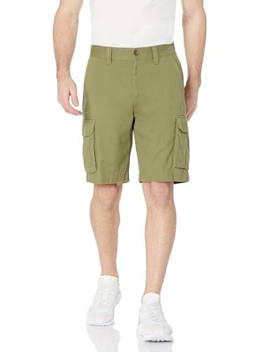 Amazon Essentials Herren 25,4cm Classic Fit Cargo-Shorts mit Taschen, Helles Olivgrün, 38W