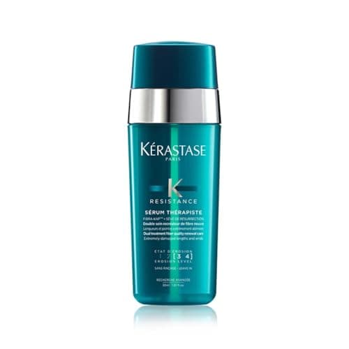 KÉRASTASE Résistance - Sérum Thérapiste - Double Soin Capillaire Sans Rinçage - Recréateur de Fibre Neuve - Répare & Lisse - Technologie FIBRA-KAP™ & Sève de Résurrection - Cheveux Très Abîmés - 30 ml