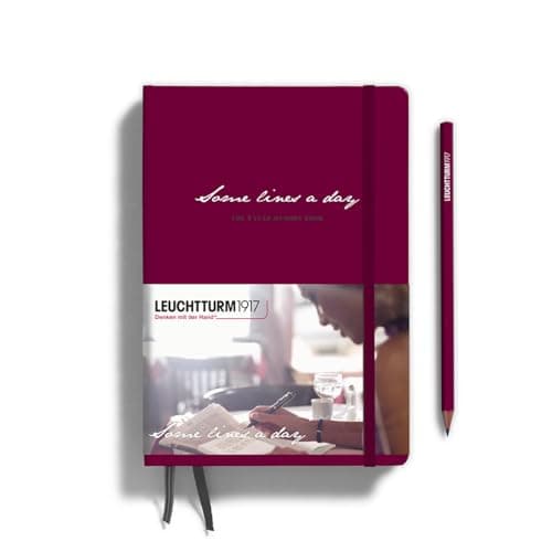 LEUCHTTURM1917 368169 Some Lines A Day, Libro de 5 años, Medium A5, Tapa Dura, 5 years Memories, Port Red
