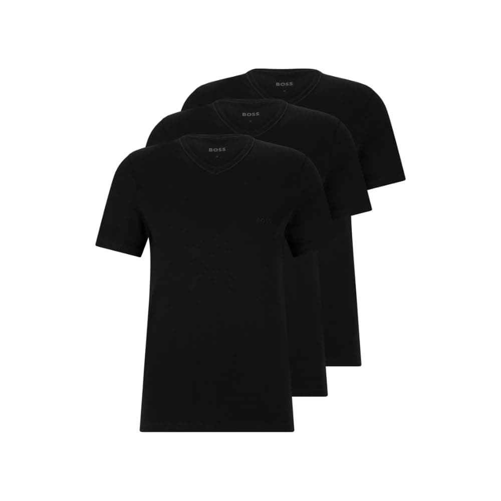 BOSS Herren 3er-Pack Jersey-t-Shirts mit V-Ausschnitt Unterhemd, Black Night, XL