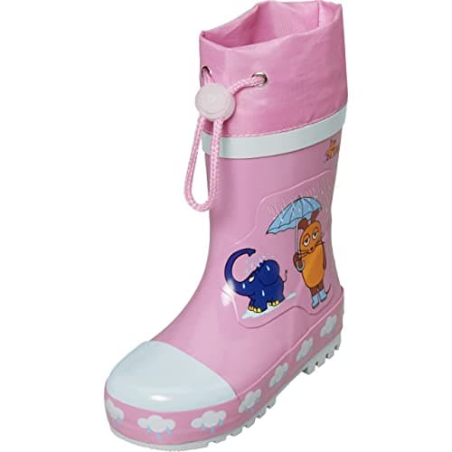 Playshoes Kinder Gummistiefel aus Naturkautschuk, trendige Unisex Regenstiefel mit Reflektoren, Die Maus Elefant, 22/23 EU