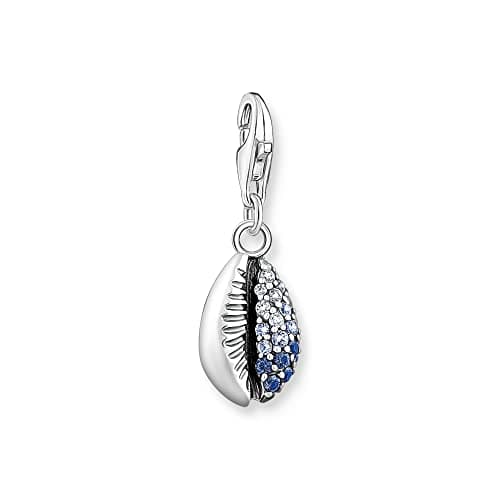 THOMAS SABO Charm-Anhänger Muschel mit blauen Steinen 925 Sterlingsilber 1894-945-7