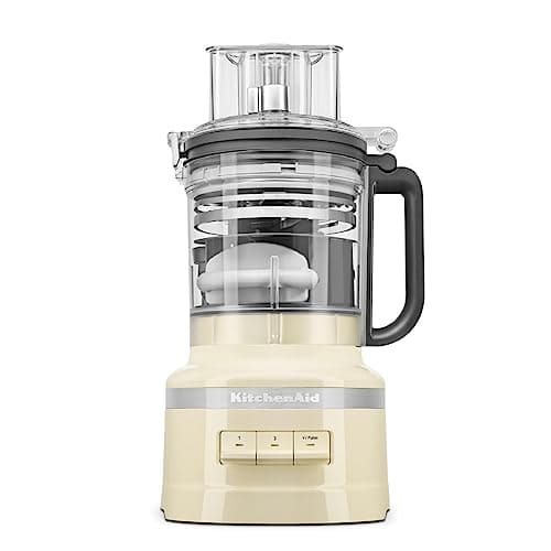 KitchenAid Robot da Cucina 3.1L, Affettatrice Regolabile ExactSlice, Kit Dadini, Grattugia Trita e Impasta, 7 Accessori, 3 Velocità e Pulse, Motore Potente, Ciotola Frigo-Safe, Almond Cream