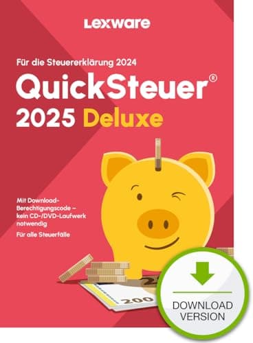 QuickSteuer Deluxe 2025 (für Steuerjahr 2024)|Private und gewerbliche Steuererklärung | PC Aktivierungscode per Email