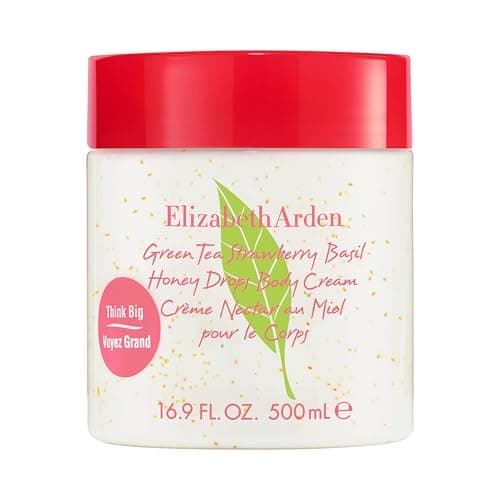 Elizabeth Arden – Green Tea Strawberry Basil Honey Drops Körpercreme, Feuchtigkeitsspendende Körpercreme mit Green Tea, Erdbeere, Basilikum, Honig und Kakaobutter, Seidige Pflege für alle Hauttypen