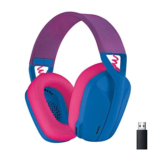Logitech G G435 LIGHTSPEED, auriculares inalámbricos y Bluetooth para gaming - Auriculares ligeros circumaurales, micrófonos integrados, Dolby Atmos, PC, PS4, PS5, Nintendo Switch/Switch 2, móvil-Azul
