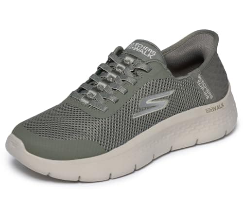 Skechers Donna Go Walk Flex Grand Entry Trainers, Olive Textile/Trim, 40 EU