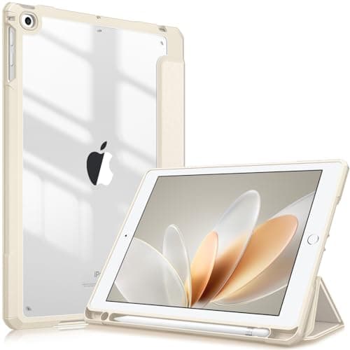 FINTIE Custodia per iPad 6a Gen. 2018 / 5a Gen. 2017 / iPad Air 2 / Air 9.7 Pollici con Pencil Holder, Antiurto Sottile Case Posteriore Trasparente Cover con Auto Sveglia/Sonno, Galassia