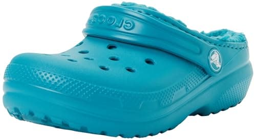 Crocs Mixte Enfant Classic Lined Clog K, Bleu Sarcelle Turbo, 28 EU