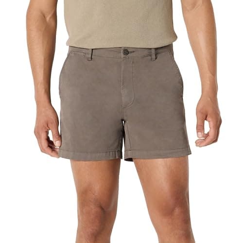 Goodthreads Men's 5" Inseam Flat-Front Stretch Chino Short Shorts, -eiffel tower, 34
