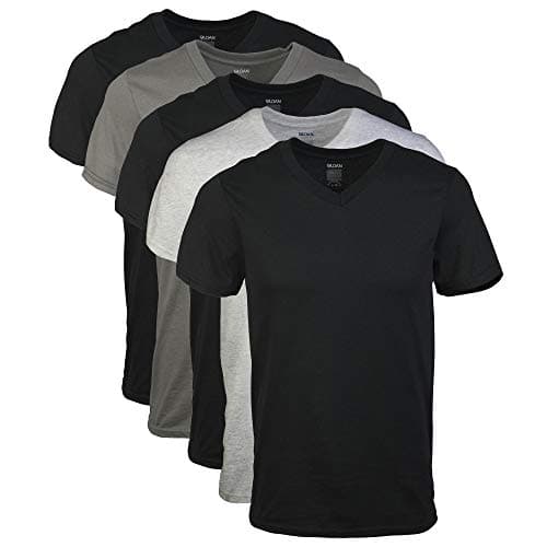 Gildan V-Neck T-Shirts, Multipack, Style G1103 Tricot, Lot de 5, Hommes