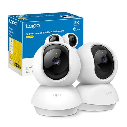Tapo C210(2-Pack) - Cámara IP WiFi 360° Cámara de Vigilancia 2K (3MP),Visión Nocturna Admite Tarjeta SD hasta 512 GB, Detección de Movimiento, Control Remoto, Compatible con Alexa