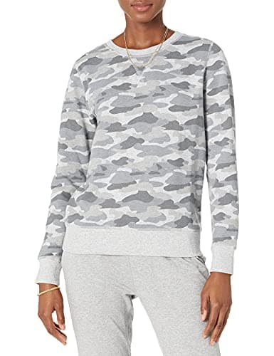 Amazon Essentials Wae50014fl18, sudadera Mujer, Verde (Grey Camo), 42 (Talla del fabricante: Large)