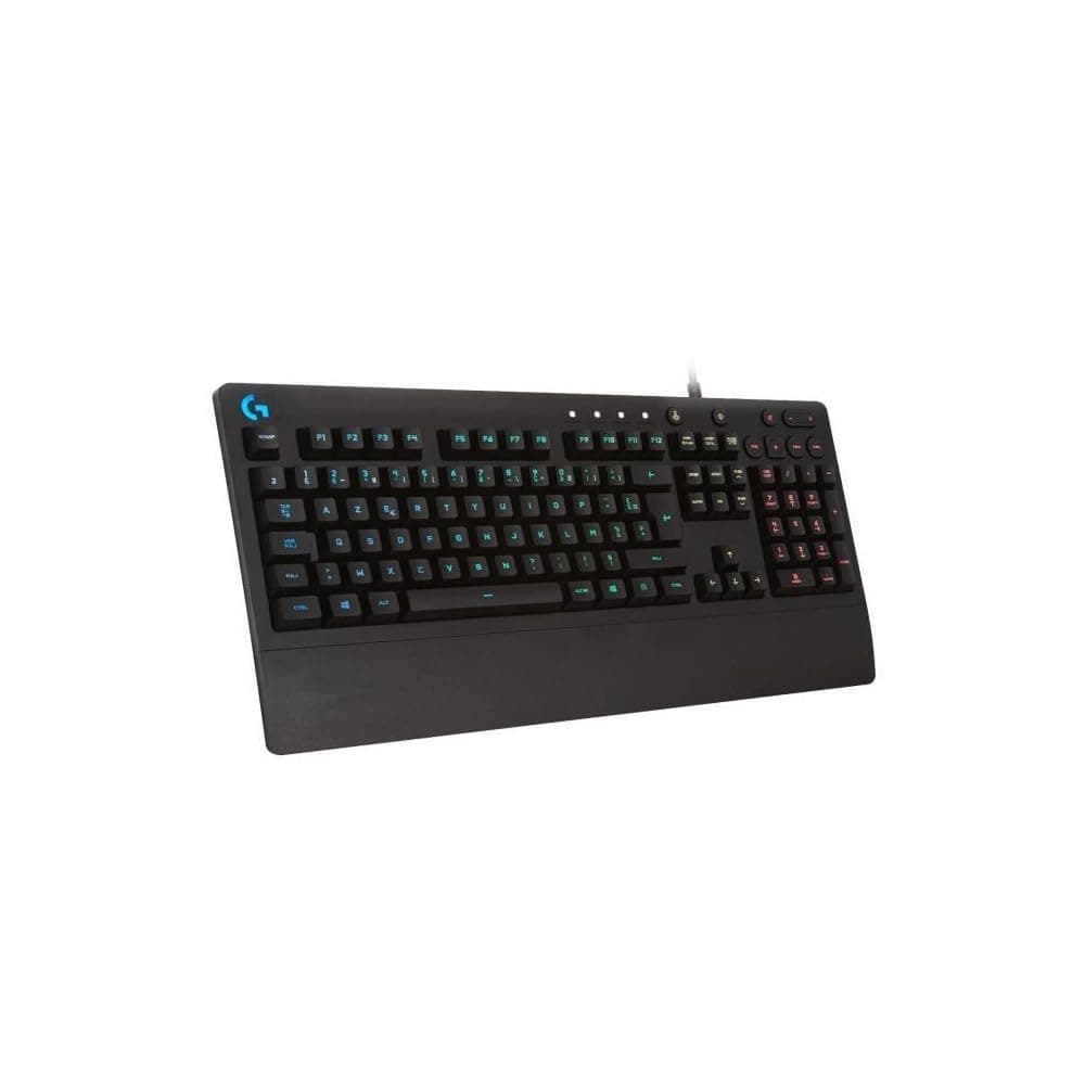 Logitech G213 Prodigy Gaming-Tastatur, RGB-Beleuchtung, Programmierbare G-Tasten, Multi-Media Bedienelemente, Integrierte Handballenauflage, Spritzwassergeschützt, Französisches AZERTY-Layout- Schwarz