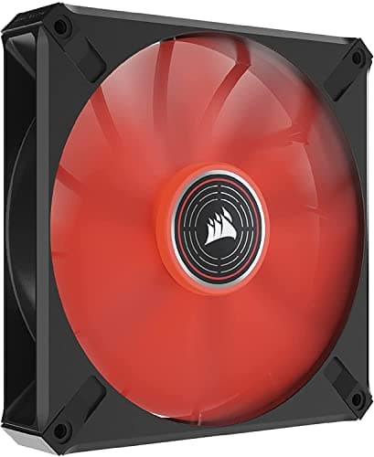 CORSAIR ML140 LED ELITE, ventilador LED rojo de levitación magnética de 140 mm con tecnología AirGuide, paquete simple