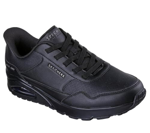 Skechers Homme Uno Banksia Luxe Sneaker, Black Duraleather/Mesh, 47.5 EU