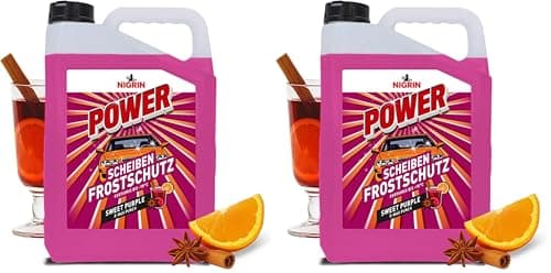 NIGRIN POWER Scheibenfrostschutz Fertigmix Sweet Purple | 5 Liter | wirksam bis -18°C | Anti-Freeze-Formel | Reinigungszusatz für Autoscheiben & Scheinwerfer | schlierenfrei | polycarbonatverträglich